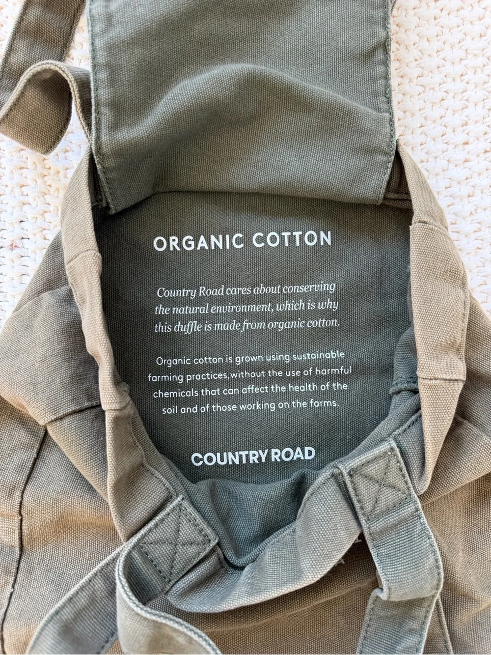 Country Road Olive Canvas Messenger Tote Bag